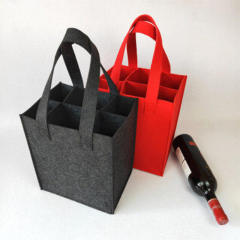 Custom Design Hot Sell Purse Insert Wine Bottle Holder Organizer Handbag Felt Shopping Bag