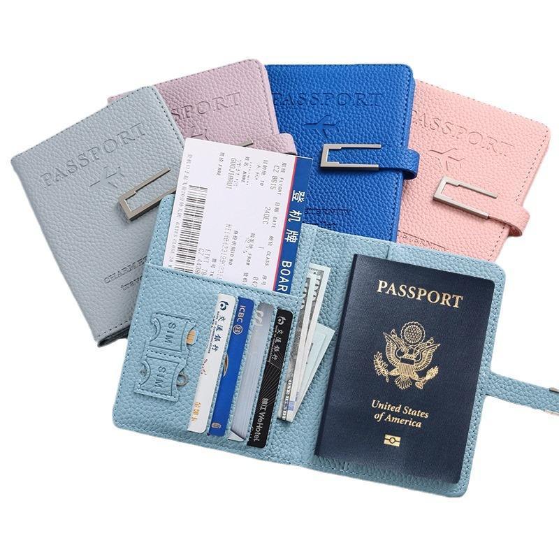 Wholesale Custom Pu Leather Passport Holder Travel Suitcase Tag Travel Notebook Gift Box Set With Pen