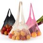 Wholesaole Reusable Cotton Net Grocery Bag with Large Capacity – Foldable Lightweight Mesh Tote