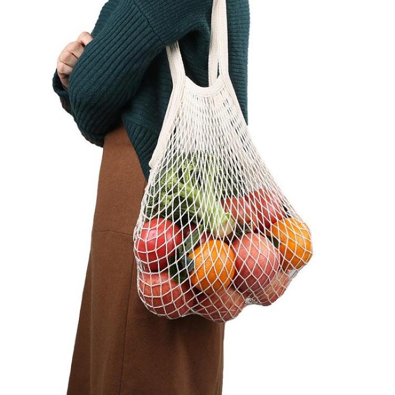 Wholesaole Reusable Cotton Net Grocery Bag with Large Capacity – Foldable Lightweight Mesh Tote