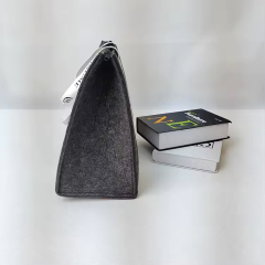 Wholesale printing Logo Tote Felt Bags Zippered Canvas Tote bags