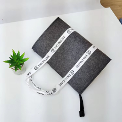 Wholesale printing Logo Tote Felt Bags Zippered Canvas Tote bags