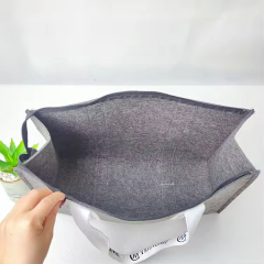 Wholesale printing Logo Tote Felt Bags Zippered Canvas Tote bags
