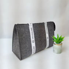 Wholesale printing Logo Tote Felt Bags Zippered Canvas Tote bags