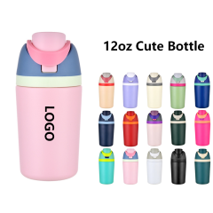 Wholesale 12oz Colorful Cute Bottles Bulk Silk Screen Blank Eco-Friendly Stainless Steel Vacuum Flask for Promotional Events Wholesale 12oz Colorful Cute Bottles Bulk Silk Screen Blank Eco-Friendly Stainless Steel Vacuum Flask for Promotional Events