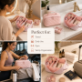 Wholesale 2Pcs Puffy Makeup Bag Custom Logo Waterproof Quilted Cosmetic Organizer Set with Handle and Transparent Pouch