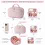 Wholesale 2Pcs Puffy Makeup Bag Custom Logo Waterproof Quilted Cosmetic Organizer Set with Handle and Transparent Pouch