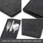 Hotel Grade Felt Cutlery Pouch with Reinforced Stitching  Flatware Holder Commercial Daily Service Bulk Supply
