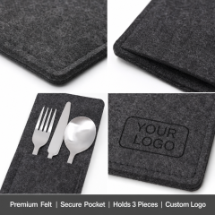 Hotel Grade Felt Cutlery Pouch with Reinforced Stitching Flatware Holder Commercial Daily Service Bulk Supply