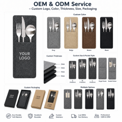 Hotel Grade Felt Cutlery Pouch with Reinforced Stitching Flatware Holder Commercial Daily Service Bulk Supply