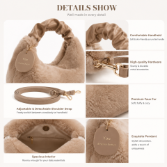 Custom Plush Handbag Women Faux Fur Shoulder Bag Crossbody Hobo Bag Soft Fuzzy Tote Purse OEM Manufacturer