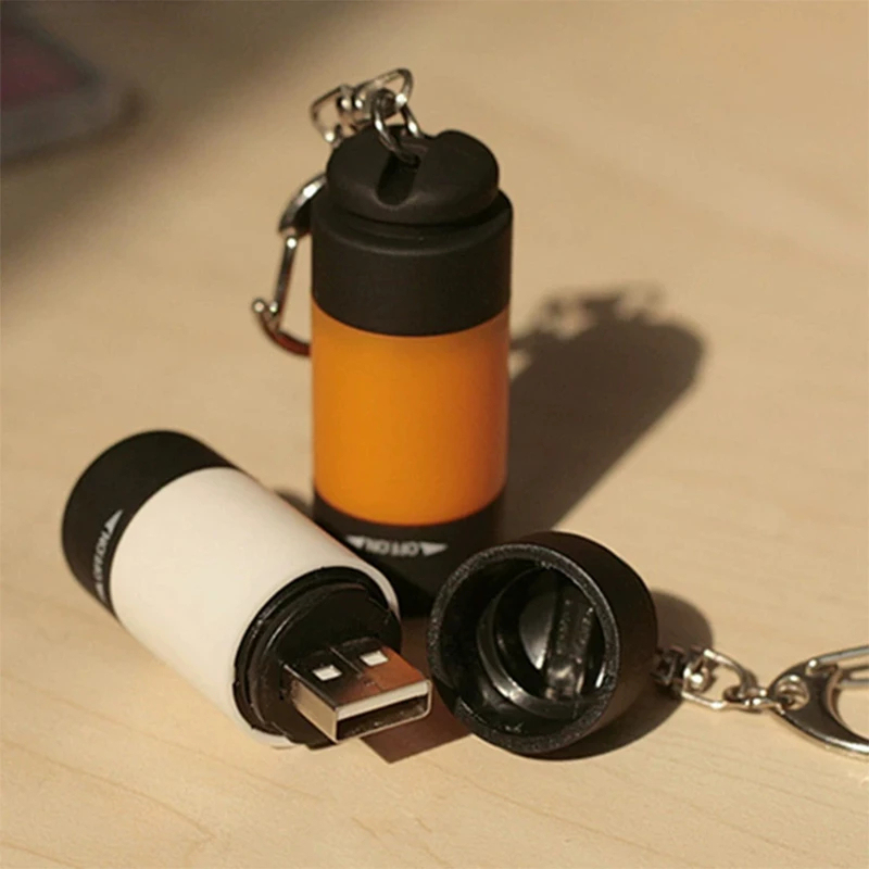 MINI USB Rechargeable Flashlight Keychain Torch Finger Light Camping Light Suitable for Doctor Reading Outdoor