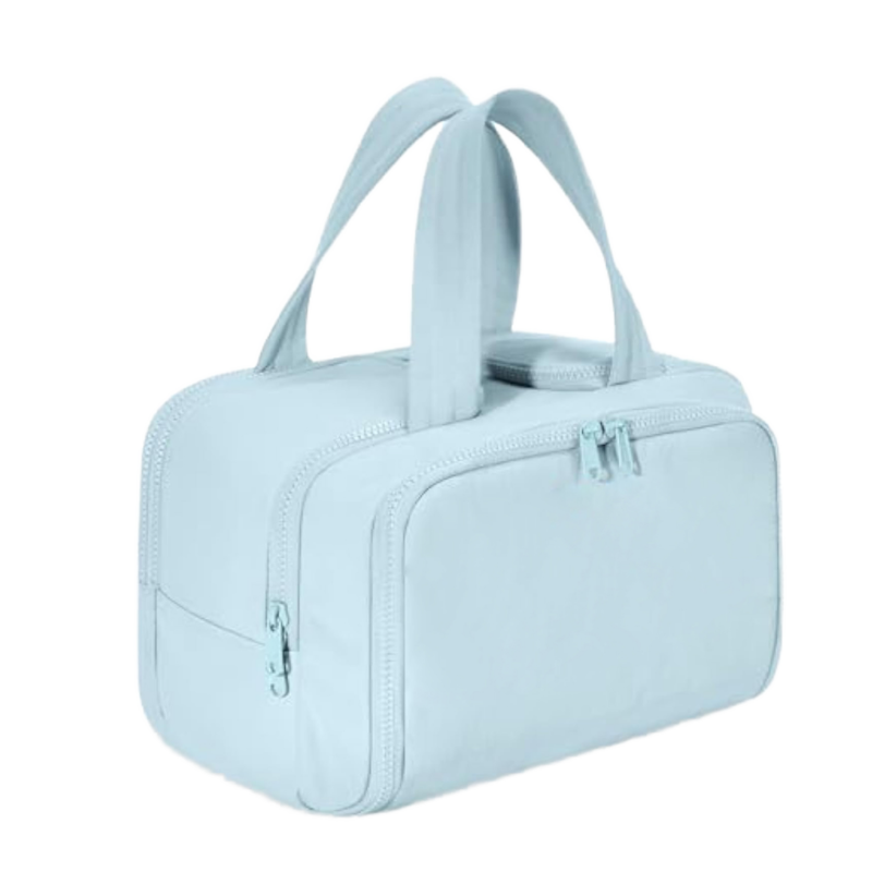 Portable Travel Cosmetic Storage Bag Large Capacity Zipper Closure Fluffy Lightweight Opening Handbag Maquillage Makeup Box