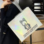 Custom Logo Iridescent Laminated Non-Woven Gift Tote Pearlized Laser Shopper Tote Holographic Non Woven Bags for Shopping