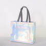 Custom Logo Iridescent Laminated Non-Woven Gift Tote Pearlized Laser Shopper Tote Holographic Non Woven Bags for Shopping