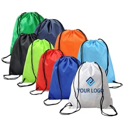 Promotional custom Polyester shopping pouch Drawstring gift backpack shoe dust bags