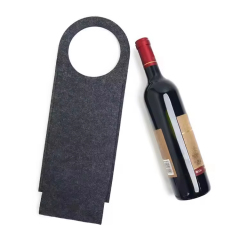 Benutzerdefiniertes Logo, langlebig, leicht, für eine einzelne Weinflasche, wiederverwendbar, Einkaufstasche aus Filz für Rotwein, bequemer Griff