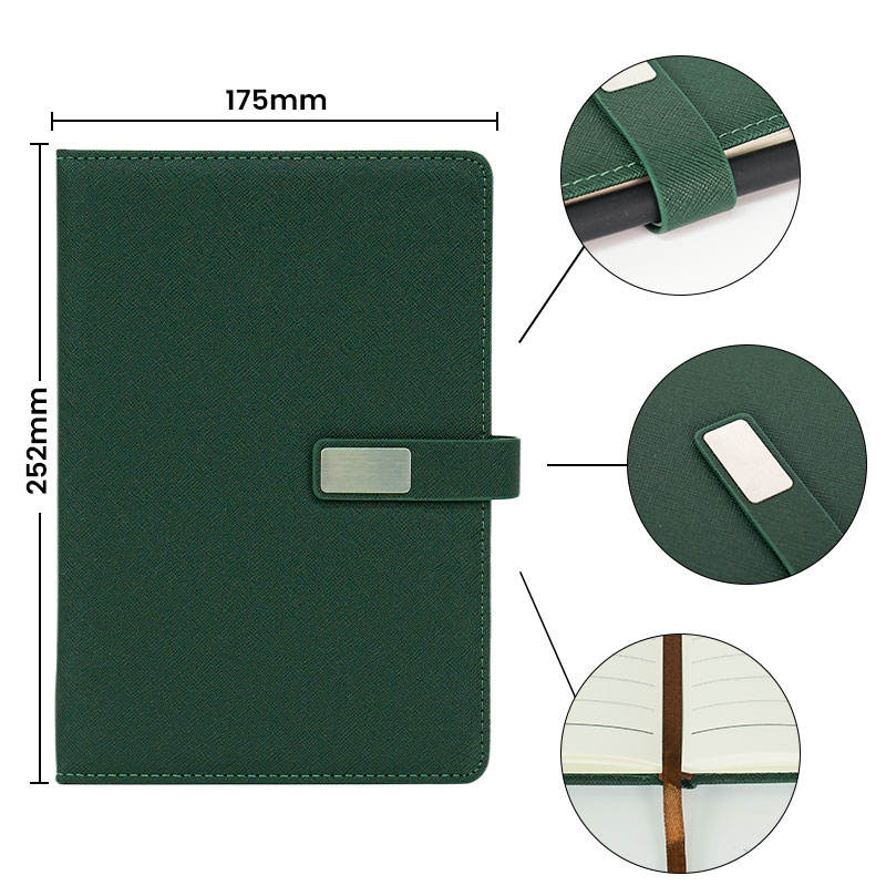 Custom Hardcover Notebook with Magnetic Closure PU Leather Cover  A5 Customizable Cover Logo 100 Sheets