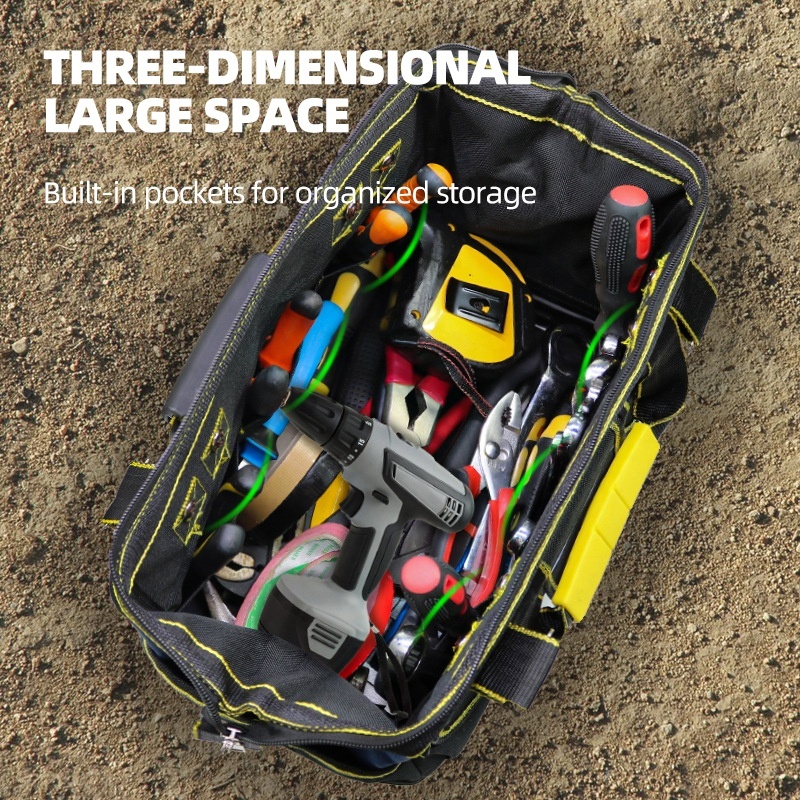 Large Tool Bag with Oxford Fabric, Multi-Pocket Design, Large Capacity, and Strong Load-Bearing