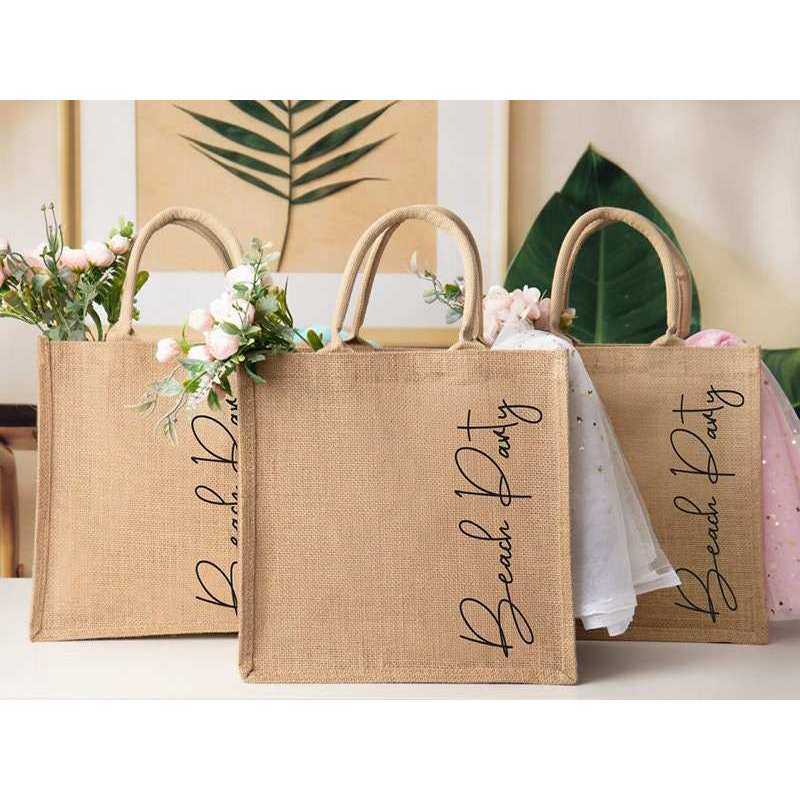 Wholesale Eco-Friendly Jute Tote Bag Waterproof, Large Capacity Reusable Shopping Bag