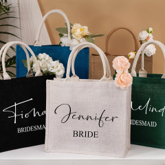 Personalized Burlap Tote Bags,Bridesmaid Tote gift Bags,Jute Beach Tote Bags,Wedding Gift Bags,Bachelorette Party Gift Bags