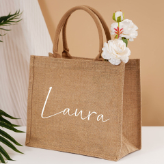 Personalized Burlap Tote Bags,Bridesmaid Tote gift Bags,Jute Beach Tote Bags,Wedding Gift Bags,Bachelorette Party Gift Bags