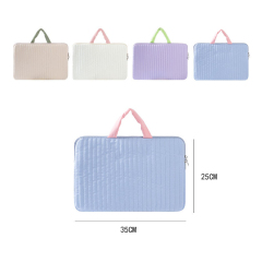 OEM ODM Padded Quilted Laptop Sleeve Luxury Bubble Design Protective Notebook Bag Case for Corporate Gift Wholesale