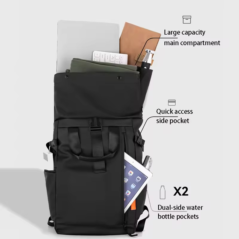 High-quality Unisex Fashion Laptop Backpack Waterproof Oxford Student Computer Bags Waterproof Rolltop Backpack
