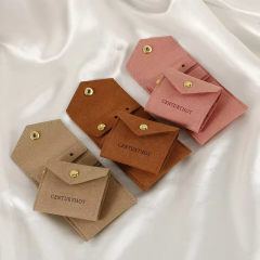 Individuelles Drucklogo Schmuckpaket Mikrofaser-Druckknopfbeutel Schmuck Ohrringe Halskettenbeutel Geschenktüte