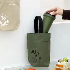 Mini Cotton Tote Bag for Breakfast, Handheld Compact Design for Coffee and Bread Mini Cotton Tote Bag for Breakfast, Handheld Compact Design for Coffee and Bread
