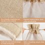 Clear Window Organza Covers Hemp Drawstring Natural Jute Wine Bottle Water Sack Burlap Christmas Party Hessian Bag