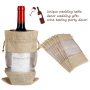 Clear Window Organza Covers Hemp Drawstring Natural Jute Wine Bottle Water Sack Burlap Christmas Party Hessian Bag