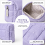 Personalized Quilted Makeup Bag Custom Printed Puffer Cosmetic Bag Macaron Colors Travel Toiletry Organizer with Small MOQ