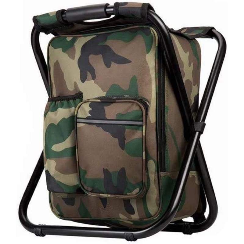 Multifunction Fishing Backpack Chair Portable Hiking Camouflage Camping Stool Folding Cooler Insulated cooler bag chair