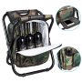 Multifunction Fishing Backpack Chair Portable Hiking Camouflage Camping Stool Folding Cooler Insulated cooler bag chair