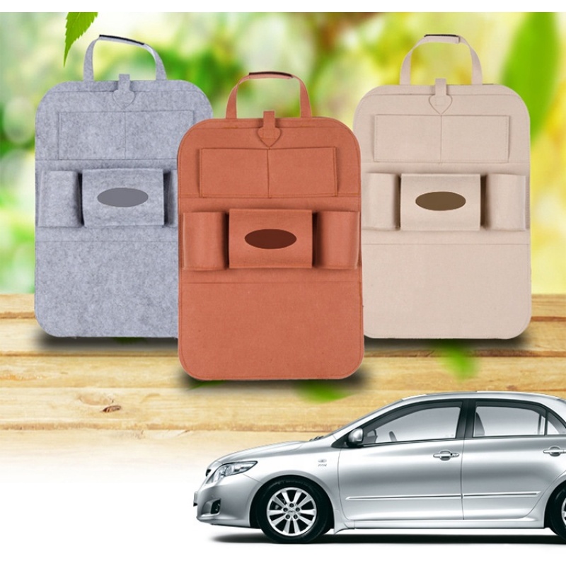 Soft Car Felt Seat Storage Organizer with Multiple Compartments for Essentials