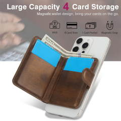 RFID Magnetic Wallet Protected Durable Universal Faux Leather Trendy Mobile Phone Cases & Card Wallet