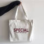 Reusable Cotton Canvas Zipper Shopping Bag with Large Capacity Custom Printed Tote for Gift and Event Use