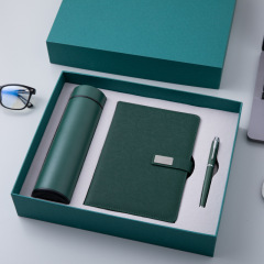 Silverbox Business Souvenirs Gift Set Boxes Smart Temperature Display Thermos Bottle A5 Pu Notebook Office Corporate Gifts