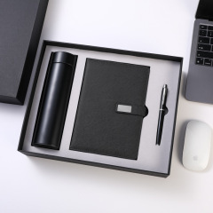 Silverbox Business Souvenirs Gift Set Boxes Smart Temperature Display Thermos Bottle A5 Pu Notebook Office Corporate Gifts
