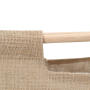 OEM Natural Wooden Handle Carry Promotional Bag Custom Printing Jute Tote Bag Wholesale Burlap Gift Bag