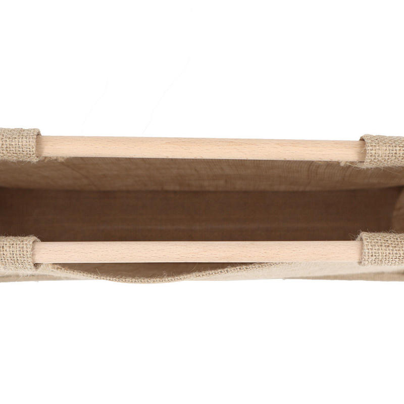 OEM Natural Wooden Handle Carry Promotional Bag Custom Printing Jute Tote Bag Wholesale Burlap Gift Bag