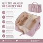 Puffy Quilted Cosmetic Bag Women Makeup Organizer Large Capacity Travel Toiletry Case Water-Resistant Custom Logo OEM