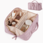 Puffy Quilted Cosmetic Bag Women Makeup Organizer Large Capacity Travel Toiletry Case Water-Resistant Custom Logo OEM