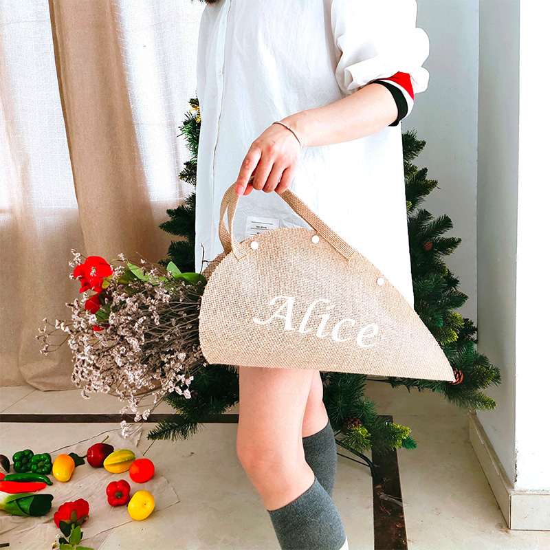 Eco-friendly Shopping bag Waterproof Portable Packaging Flower Carry Jute Gift Bag