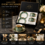 Luxury Ceramic Coffee Cup Gift Set With Saucer Premium Porcelain Espresso Cup Set in Gift Box for Corporate Wedding Gift