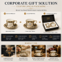 Luxury Ceramic Coffee Cup Gift Set With Saucer Premium Porcelain Espresso Cup Set in Gift Box for Corporate Wedding Gift