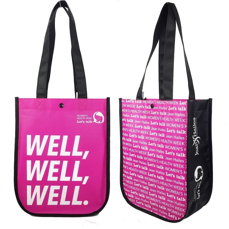 관례에 의하여 인쇄되는 재사용할 수 있는 박판으로 만들어진 Eco 끈달린 가방 PP 비 길쌈된 주문 쇼핑 백