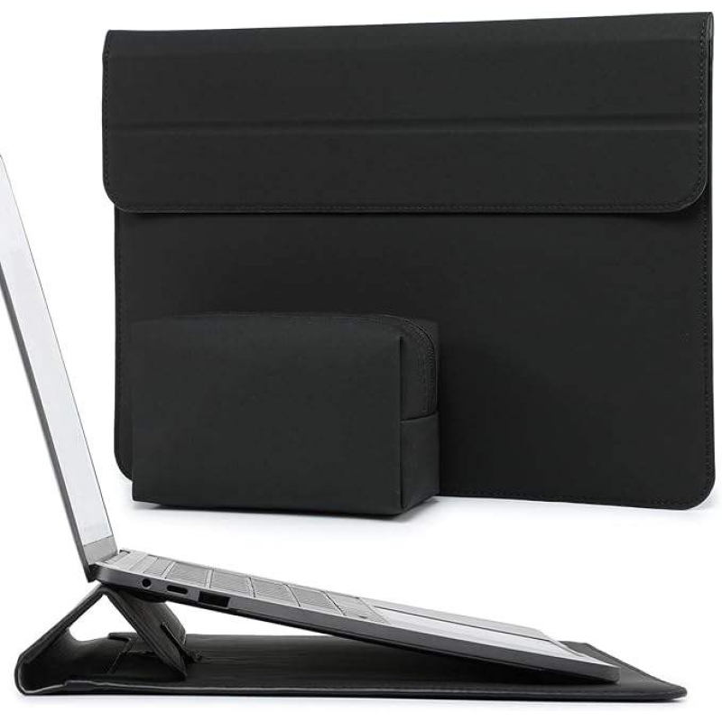 Personalised Laptop Cases & Covers Slim Jelly PU Leather Cover Luxury 15 Inch Laptop Sleeve Case Bag with Small Pouch