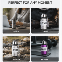 Premium Eco-Friendly Stainless Steel Small Thermal Cup Glitter Texture Vacuum Insulated Flask for Coffee Tea Office Use